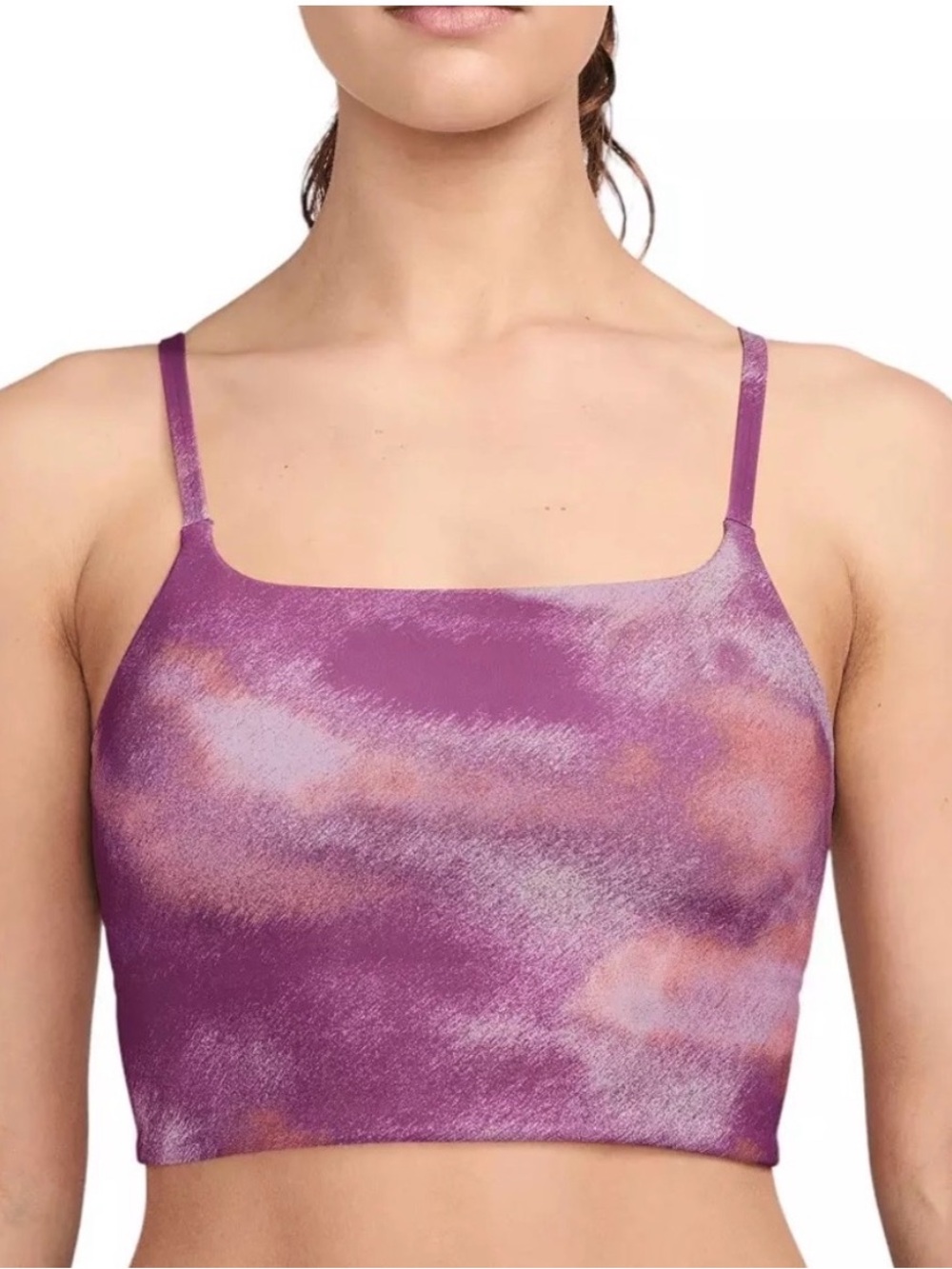 Nike One Convertible Light-Support Lightly Lined Longline Printed Sports Bra - Picture 5 of 14